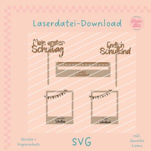 School enrollment bundle laser file, decoration, for instax mini photos, memories, cake topper, reading aid, ruler, SVG