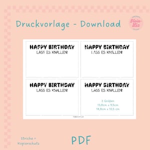 Modèle d'impression anniversaire, idée souvenir, idée cadeau anniversaire, drôle, carte, carte de voeux PDF