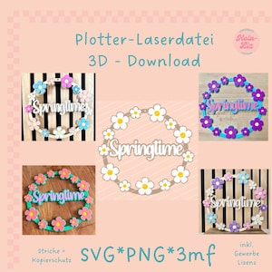 Paquete de primavera Loop Plotter-Laser-3D archivo SVG*PNG*3mf Cuélgalo, configúralo, regálalo imagen 1