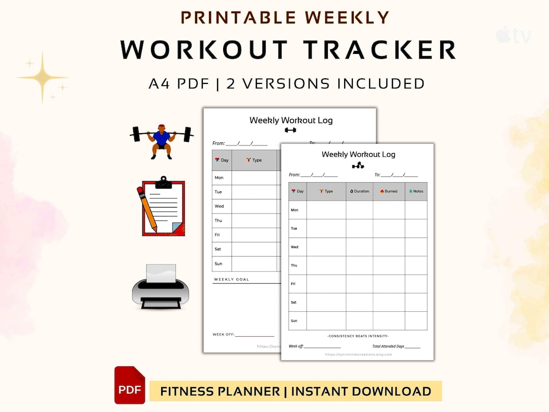 Digital Workout Planner 2026 | Daily, Weekly Fitness Tracker | Health ...