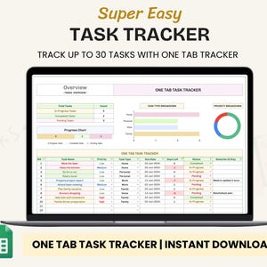 Task Tracker Spreadsheet Template, To Do Task Template, Productivity Planner, Task Management Google Sheets, Task Planner, Activity Tracker