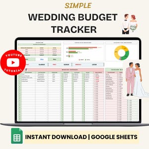 Wedding Budget Planner Template Google Sheets, Digital Wedding Template, Wedding Budget Tracker Template, Wedding Planning Spreadsheet