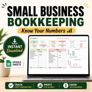 Easy Bookkeeping Template for Small Business, Income & Expense Tracker, Google Sheets 2026
