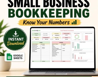 Easy Bookkeeping Template for Small Business, Income & Expense Tracker, Google Sheets 2026