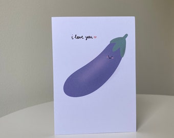 Aubergine Valentine’s Day Card