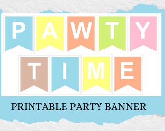 Pawty Time Printable Banner