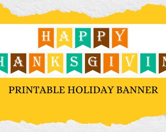 Happy Thanksgiving Printable Banner (Single Sided)