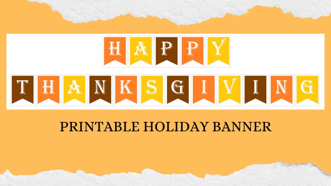 Happy Thanksgiving Printable Banner (single Sided) - Etsy