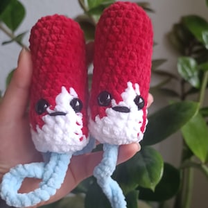 Vampier theezakje - tampon haakpatroon in het Engels en Duits