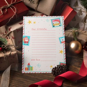 Blank Letter to Saint Nicholas "Postcard Dear Saint Nicholas" in English