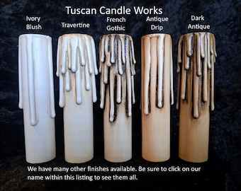 E12 Candelabra Chandelier Socket Cover: Antique Resin, Choose Your Height and Finish