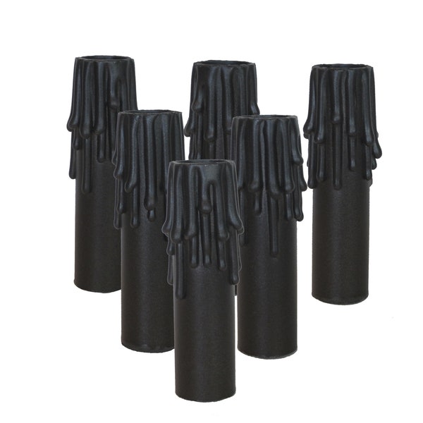 Choose your height Silken Black high heat resin candle cover candelabra base E12 chandelier socket covers sleeves slips over 3/4" socket