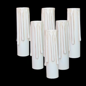 Ivory Blush Resin Candle Cover: Faux Beeswax Chandelier Sleeve for E12 Socket choose height