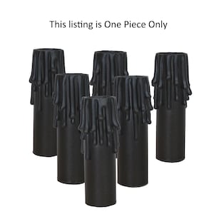 May include: Black candle sleeves with a dripping wax design. The image includes the text "This listing is One Piece Only". These decorative candle sleeves are ideal for adding a vintage touch to any candle holder.