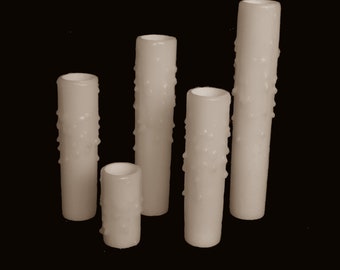 Choose your height Cream beeswax candle cover candelabra base E12 chandelier socket covers beeswax candle sleeve slips over 3/4 in socket