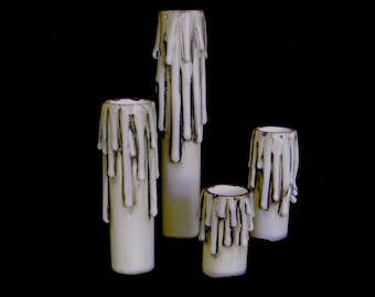 French Gothic Candelabra Socket Cover: E12 Resin Candle Sleeve