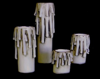 French Gothic Chandelier Socket Cover: Faux Beeswax E26 Edison Base