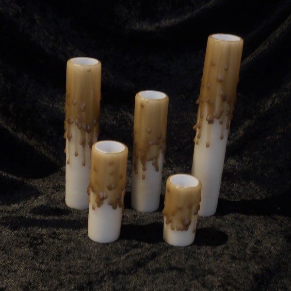 Choose your Height Palomino beeswax candle cover candelabra base E12 chandelier socket covers beeswax candle sleeve slips over 3/4 in socket