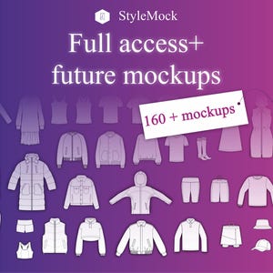 Streetwear Vector Clothing Mockups Full Pack - Sportswear Mockup, Tech Pack Template Illustrator Procreate Mockups, Tech Pack Flat drawings