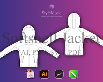 Softshell Jacket Mockup – Vector Template (ai, svg, png, pdf)