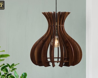 Kalatri Wooden Pendant Light, Minimalist Lamp, Wooden Ceiling Light, Wooden Lamp, Ceiling Lamp, Hardwood Light, Geometric Lamp.