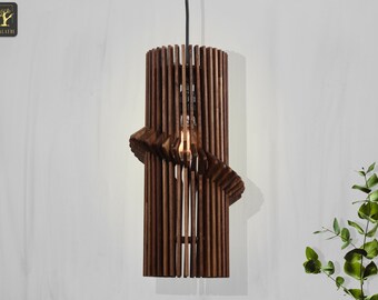 Kalatri Wooden Pendant Light, Minimalist Lamp, Wooden Ceiling Light, Wooden Lamp, Ceiling Lamp, Hardwood Light, Geometric Lamp.