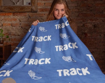 Track Throw Blanket For Sprinter, Plush Blanket, Marathoner, Track & Field, Sports, Distance Running Gift For Girl Boy Woman Man Him Her