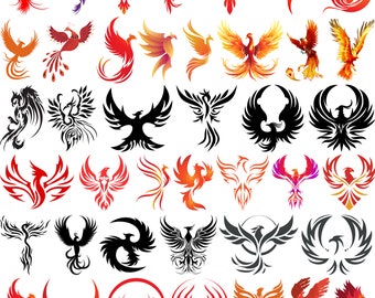 Paquete Phoenix SVG, Phoenix Clipart, Phoenix SVG Cut Files para Cricut, Phoenix Silhouette, Phoenix Bird Head Svg