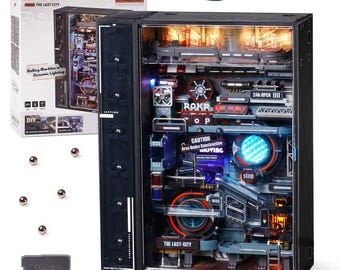 DIY Rokr The Last City Cyberpunk Hobbies para hombres Niños Futurista Marble Run Regalo para hombres Rompecabezas 3D Modelo Juego Rompecabezas Automático