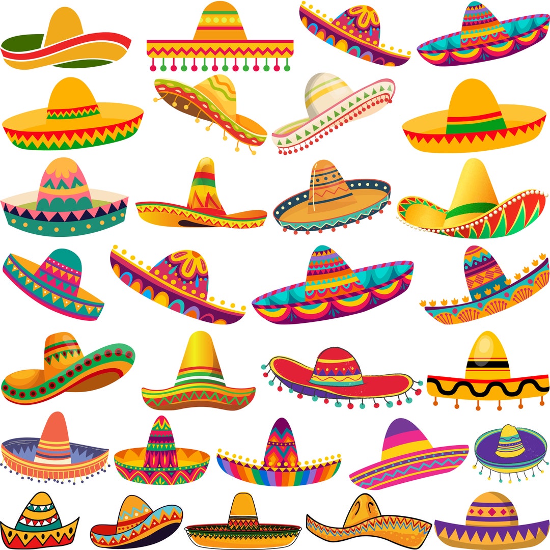 Sombrero SVG Bundle, Sombrero Clipart, Sombrero Silhouette, Sombrero