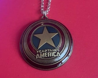 Marvel’s Captain America Bronze Shield Necklace - Steve Rodgers Necklace