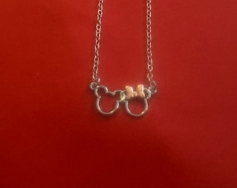 Disney's Mickey and Minnie Head Necklace