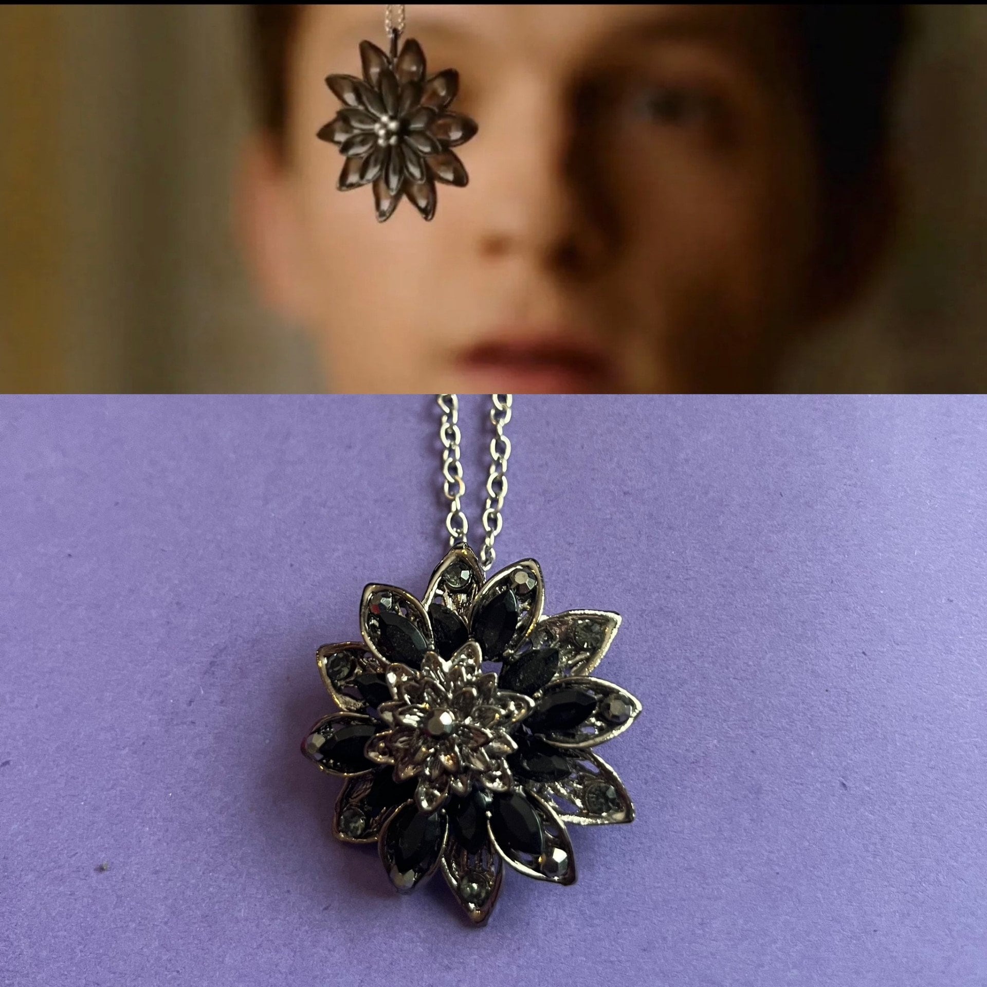 Marvel s Spiderman Far From Home Black Dahlia Necklace Peter Parker s gift to MJ in Venice