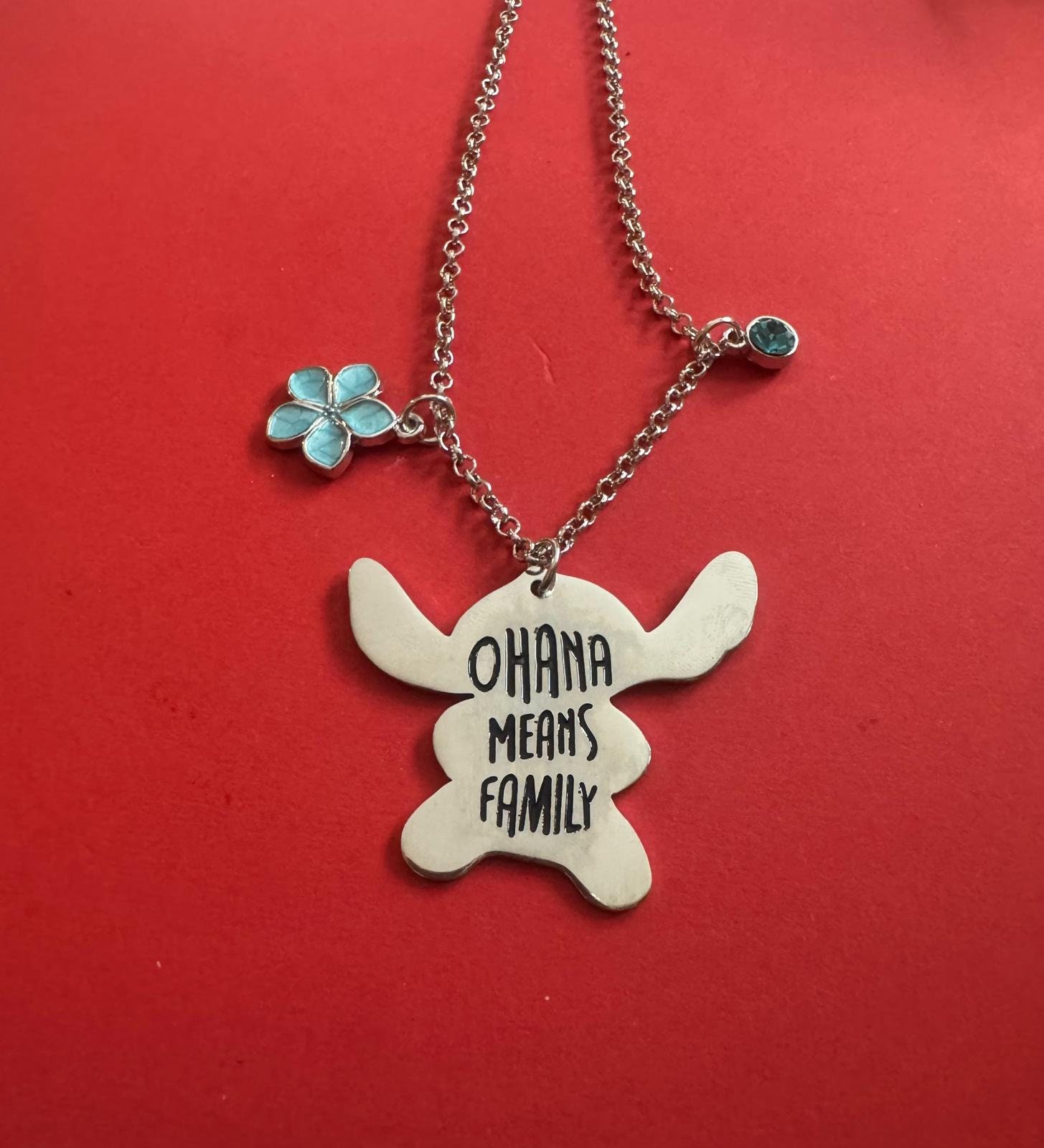 Disney Stitch Necklace Disney Ohana Necklace Disney Treasures Lilo