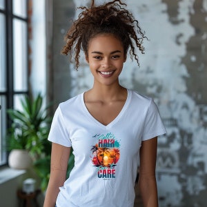 Salty Hair Don&#39;t Care - Unisex Jersey V-Neck Tee, Chic Seashore & Adventure Gear, Relaxed Fit Coastal Apparel, Beach Vibe Tee