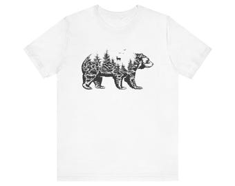 Forest Bear Graphic Tee – Unisex Wildlife Shirt