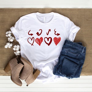 Cupid&#39;s Arrows Unisex T-Shirt, Valentine&#39;s Day Gift, Date Night Top, Valentines Fashion Tee, Matching Valentines Tee, Chic Love Top