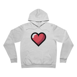 Iconic Love Hoodie, Soft Cozy Valentine&#39;s Day Pullover, Heart Design Fleece Sweatshirt for Her, Unisex Warm Hoodie