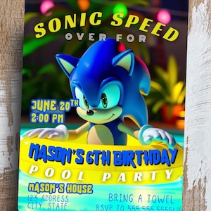 Hedgehog Pool Party Invite Hedgehog Invitation Hedgehog Birthday Party Boys Pool Party Invite Kids Pool Party Birthday Invite Hedgehog Party