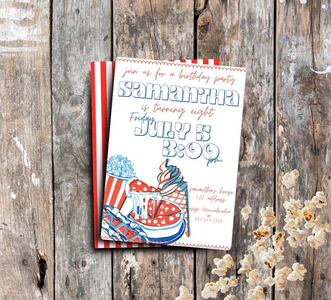 Red White And Blue Patriotic Birthday Gift Bag Set - Includes Card & Tissue Paper For 4th Of July Parties