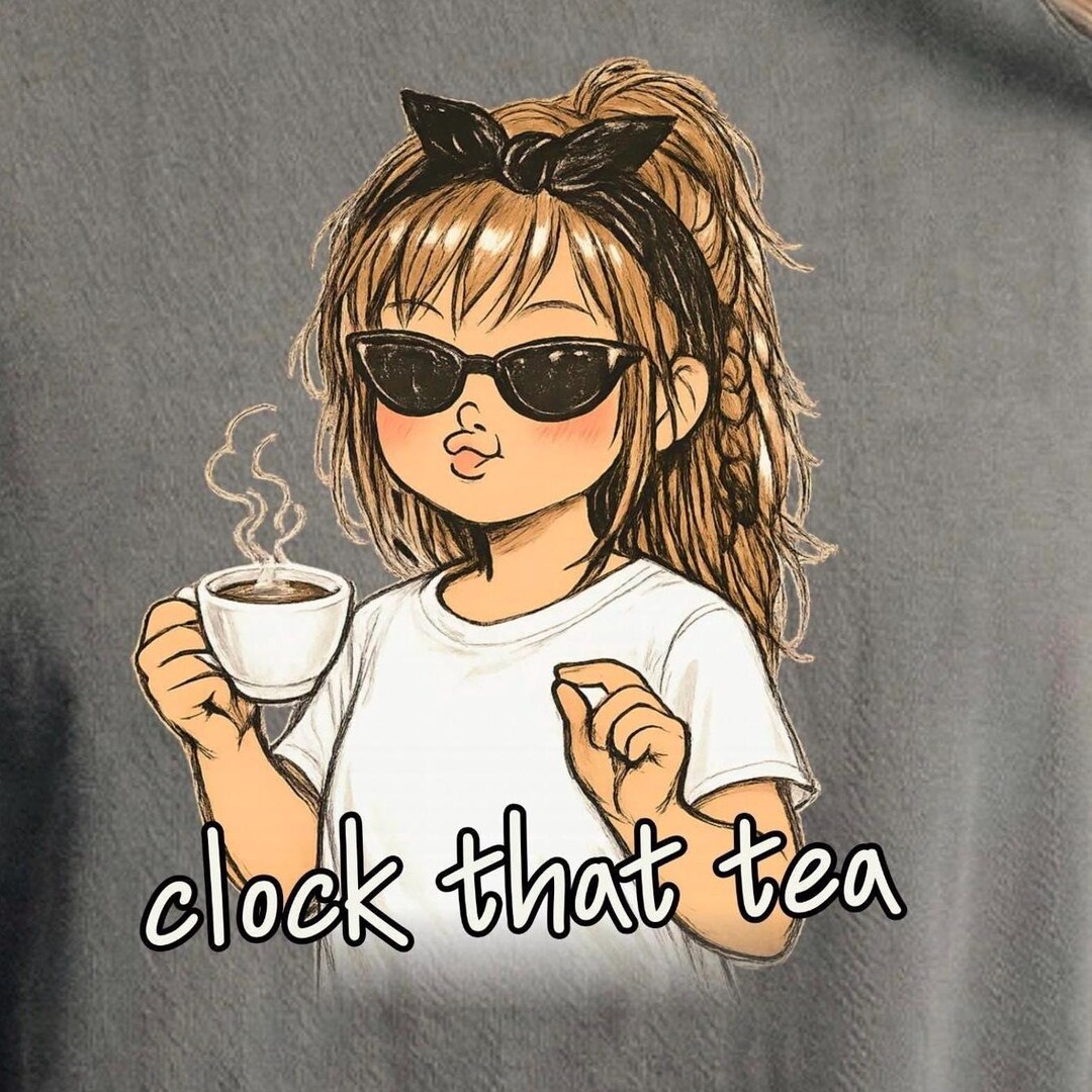 Clock That Tea PNG, Clock It PNG, Sassy Girl PNG, Trendy Graphic Tee ...