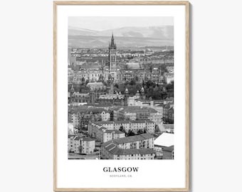 Glasgow Photo Print Black and White, Scotland Poster, United Kingdom Wall Art, Lanarkshire Decor