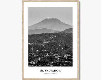 El Salvador Travel Poster: Mountain Landscape Photography Print