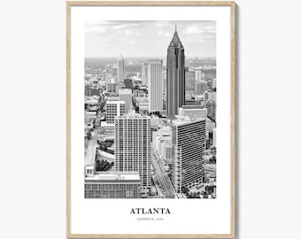 Atlanta Photo Print Black and White, Georgia Poster, USA Wall Art