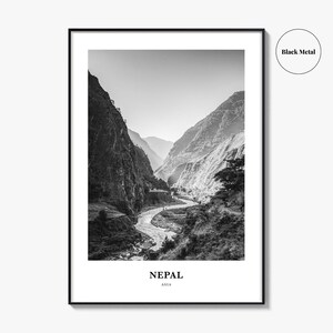 Nepal Photo Print Black and White, Bagmati Province Poster, Kathmandu Valley Wall Art image 9