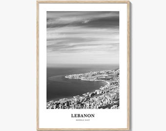 Lebanon Photo Print Black and White, Beirut Governorate Poster, Beirut Wall Art, Middle East Decor