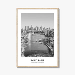 Echo Park Photo Print Black and White, California Poster, California Wall Art, LA Decor