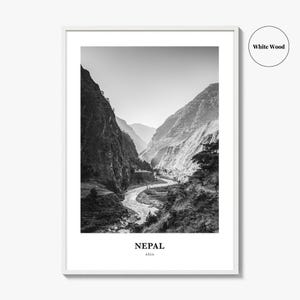 Nepal Photo Print Black and White, Bagmati Province Poster, Kathmandu Valley Wall Art image 8