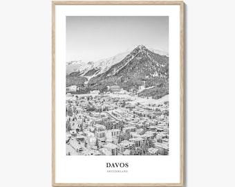 Davos Wall Art, Davos Wall Decor, Davos Poster, Davos Home Decor, Davos Travel Gift, Davos Travel Print