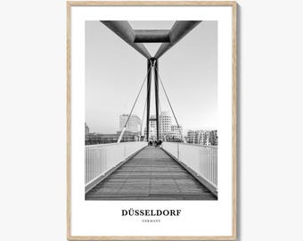 Düsseldorf Fotodruck schwarz weiß, Deutschland Poster, Düsseldorf Dekoration, Düsseldorf Dekor